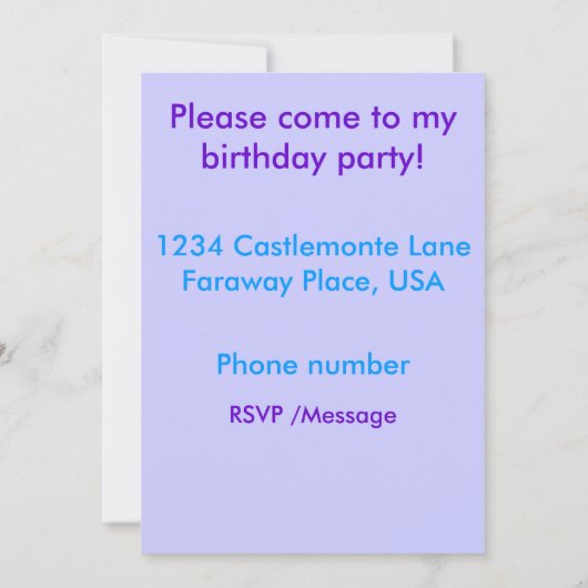 Birthday Princess Gold Crown Einladung (Rückseite)