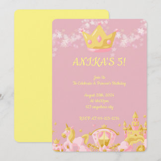 BIRTHDAY PRINCESS INVITATION PEACH COLOR EINLADUNG