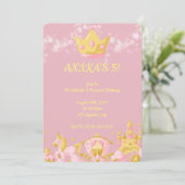 BIRTHDAY PRINCESS INVITATION PEACH COLOR EINLADUNG (Stehend Vorderseite)