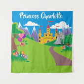 Birthday Princess Name Party Selfie Foto Unicorn Wandteppich (Vorderseite (Horizontal))