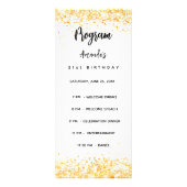 Birthday Progam Menü Weißgold Konfetti (Vorne)