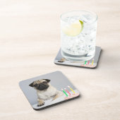 Birthday Pug Getränkeuntersetzer (Rechte Seite)