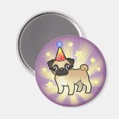 Birthday Pug Magnet (Vorderseite/Rückseite)
