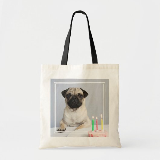 Birthday Pug Tragetasche (Vorne)