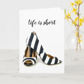 Birthday Pumps in Schwarz und Weiß Karte (Gelbe Blume)