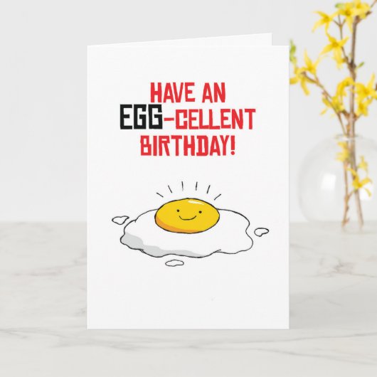 Birthday Puns-Egg Geburtstag Karte (Gelbe Blume)