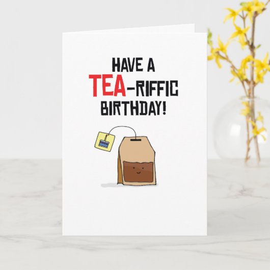 Birthday Puns-Tea Geburtstag Karte (Gelbe Blume)