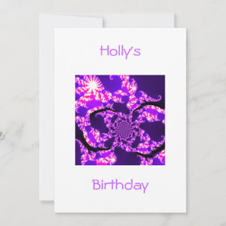 Birthday Purple Haze on White Einladung