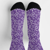 Birthday Purple/White Random Number Pattern 70 Socken (Oben)