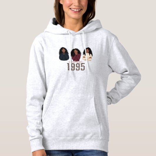 Birthday Queen 1995 Leopard Print Sudadera Hoodie (Vorderseite)