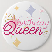 Birthday Queen 6" kolossale Runde Button (Vorderseite)
