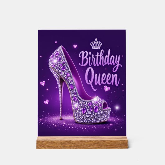 Birthday Queen Acrylschild (Vorderseite)