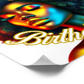 Birthday Queen Afro Art Print Poster (Ecke)