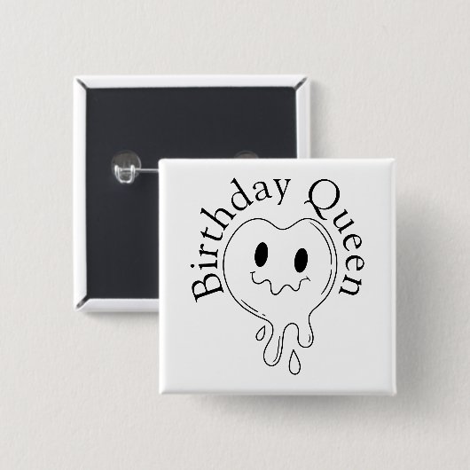 Birthday Queen Button (Vorne & Hinten)