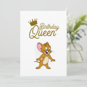 Birthday Queen Card Dankeskarte (Stehend Vorderseite)