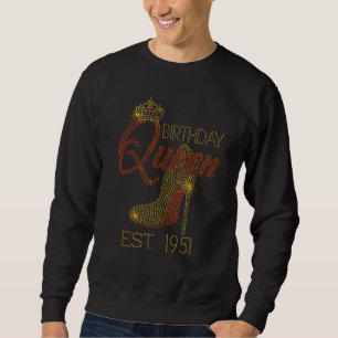Birthday Queen Est 1951 Shoes Queen Crown Heelses  Sweatshirt