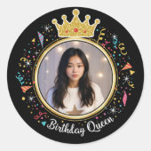 Birthday Queen Gold Crown PCreate Your Own Sticker (Vorderseite)