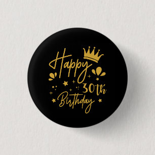 Birthday Queen Gold Glitzer Happy 30. Geburtstag Button