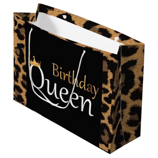 Birthday Queen Große Geschenktüte (Vorderseite Schrägansicht)