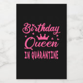Birthday Queen in Quarantine Lebensmitteletikett (Einzelnes Label)