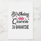 Birthday Queen in Quarantine Lebensmitteletikett (Einzelnes Label)