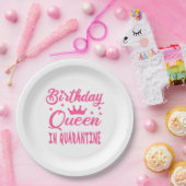 Birthday Queen in Quarantine Pappteller (Party)