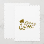 BIRTHDAY QUEEN INVITATIONS EINLADUNG (Vorne/Hinten)