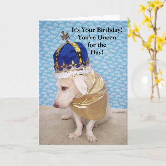 Birthday Queen Karte (Gelbe Blume)