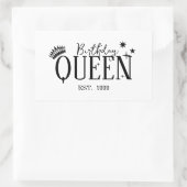 Birthday queen rechteckiger aufkleber (Tasche)