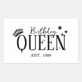 Birthday queen rechteckiger aufkleber