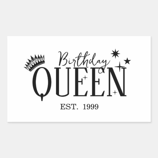 Birthday queen rechteckiger aufkleber (Vorderseite)