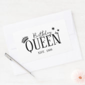 Birthday queen rechteckiger aufkleber (Umschlag)