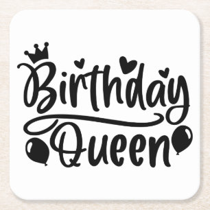 Birthday Queen Rechteckiger Pappuntersetzer