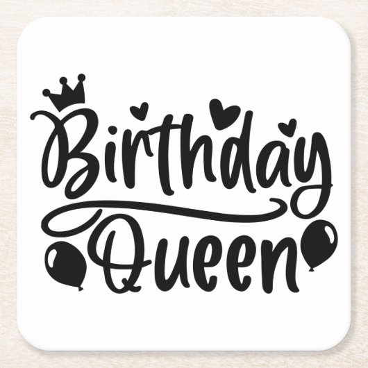 Birthday Queen Rechteckiger Pappuntersetzer (Vorderseite)
