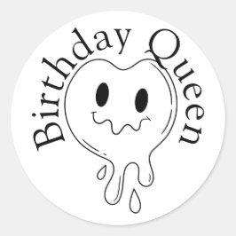 Birthday Queen Runder Aufkleber