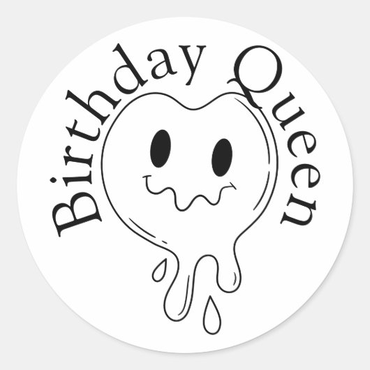 Birthday Queen Runder Aufkleber (Vorderseite)