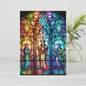 Birthday Queen Stains Glass Einladung (Stehend Vorderseite)