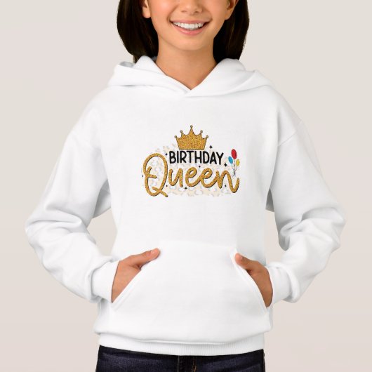 Birthday Queen T-Shrits Design Hoodie (Vorderseite)