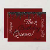 Birthday Queen Zodiac Sign Scorpio Flat Card (Vorne/Hinten)