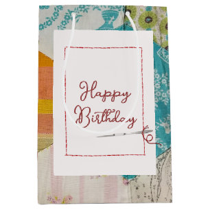 Birthday Quilt Muster mit Nadel Mittlere Geschenktüte