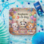 Birthday Rabbit Panda Cat Bear Fox Animals  Pappteller (Party)