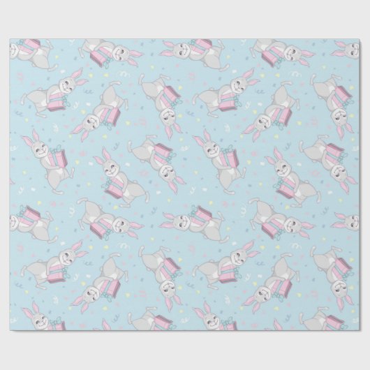 Birthday Rabbit Pattern Geschenkpapier (Flach)