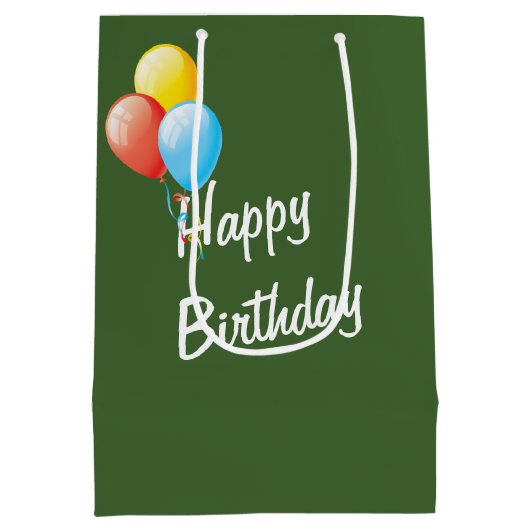 Birthday Rabbit Wearing a Fun Shirt In Water Mittlere Geschenktüte (Rückseite)