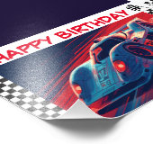 BIRTHDAY RACING CAR BANNER FOTODRUCK (Ecke)