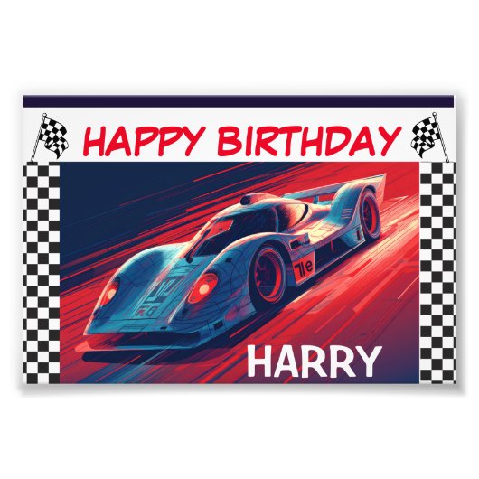BIRTHDAY RACING CAR BANNER FOTODRUCK (Vorne)