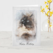 Birthday Ragdoll Cat Karte (Gelbe Blume)