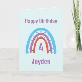 Birthday Rainbow Age Boho Card Karte