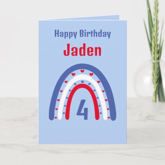 Birthday Rainbow Age Boho Card Karte (Vorderseite)