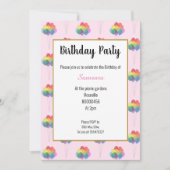 BIRTHDAY RAINBOW BALLOONS GEBURTSTAGLICHE EINLADUN EINLADUNG (Vorderseite)