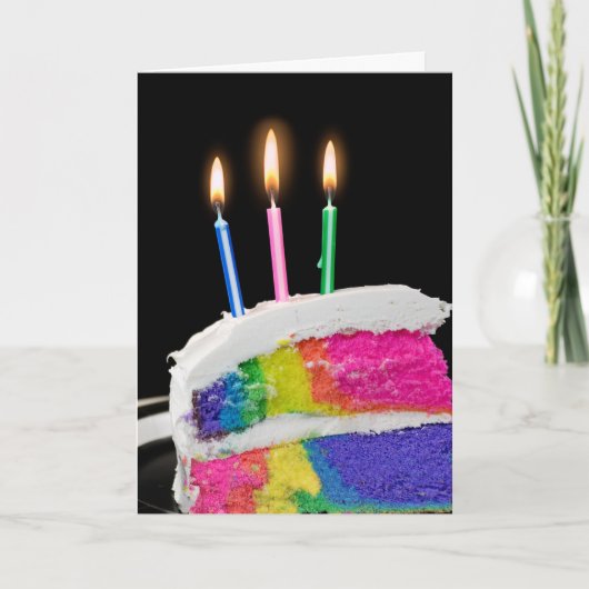 Birthday Rainbow Cake Karte (Vorderseite)